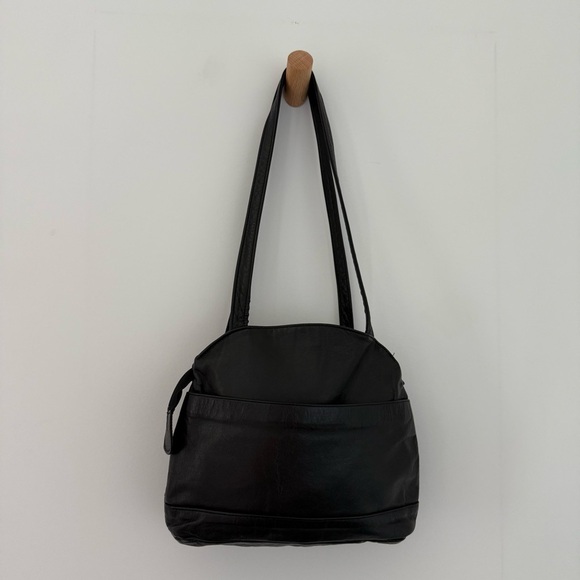 Vintage Brixton black leather small tote shoulder bag - Picture 3 of 8